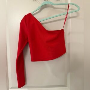 A&F Long-Sleeve One-Shoulder Top - XS